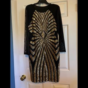 Black/ gold sequin dress